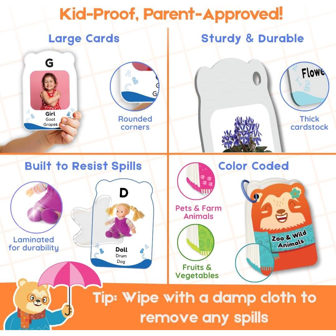 Tarjetas de Aprendizaje Zicster para Niños 1-4 Años - 120 Piezas