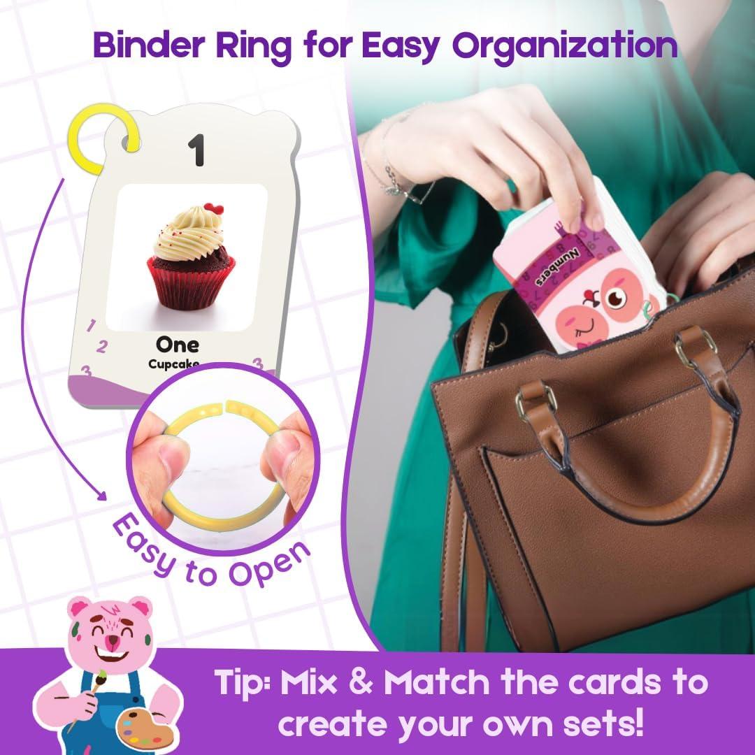 Tarjetas de Aprendizaje Zicster para Niños 1-4 Años - 120 Piezas