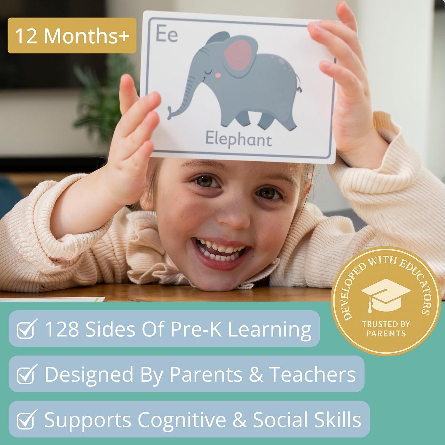 Tarjetas de Flash Nimmie & Moose para Niños 1-3 Años - Aprender Letras, Números y Colores