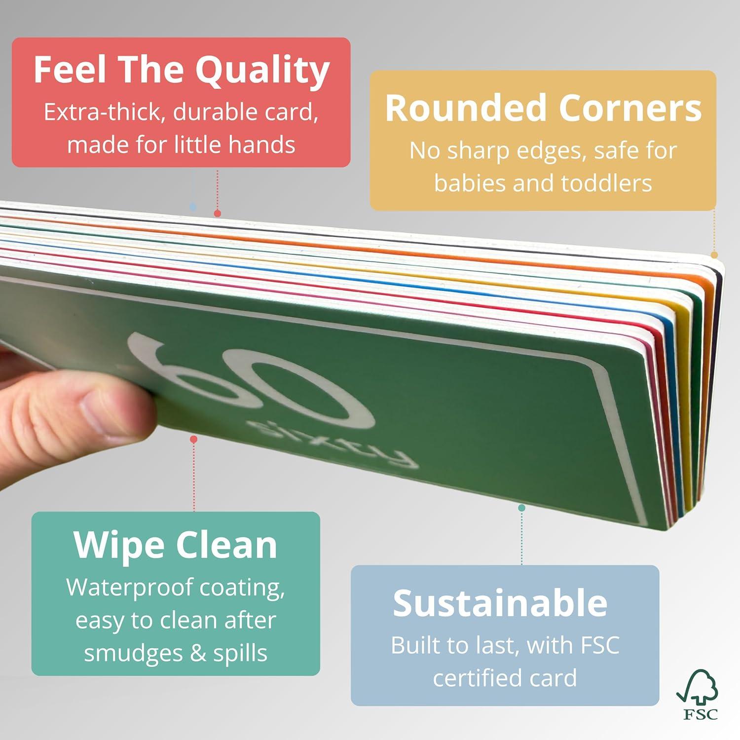 Tarjetas de Flash Nimmie & Moose para Niños 1-3 Años - Aprender Letras, Números y Colores