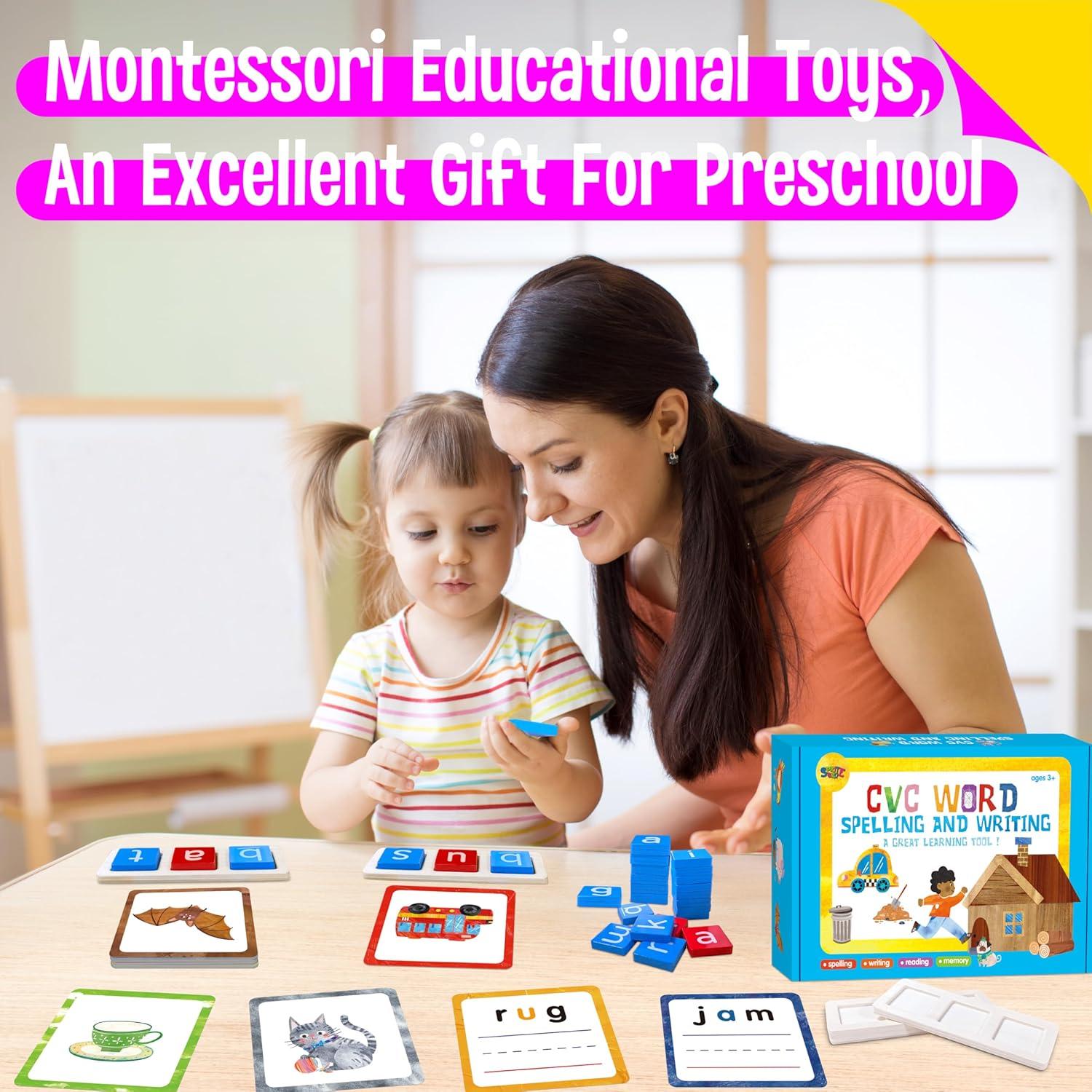 Juego de Ortografía CVC de Madera SpriteGru - 154 Piezas