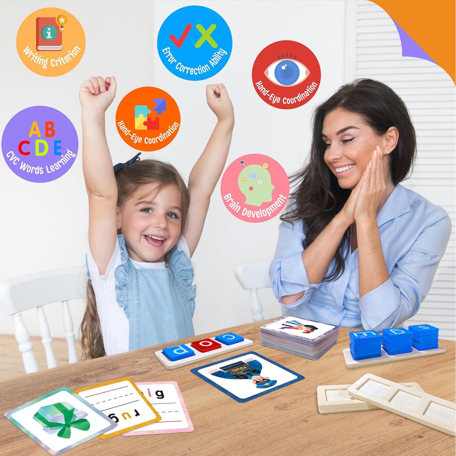 Juego de Ortografía CVC de Madera SpriteGru - 154 Piezas