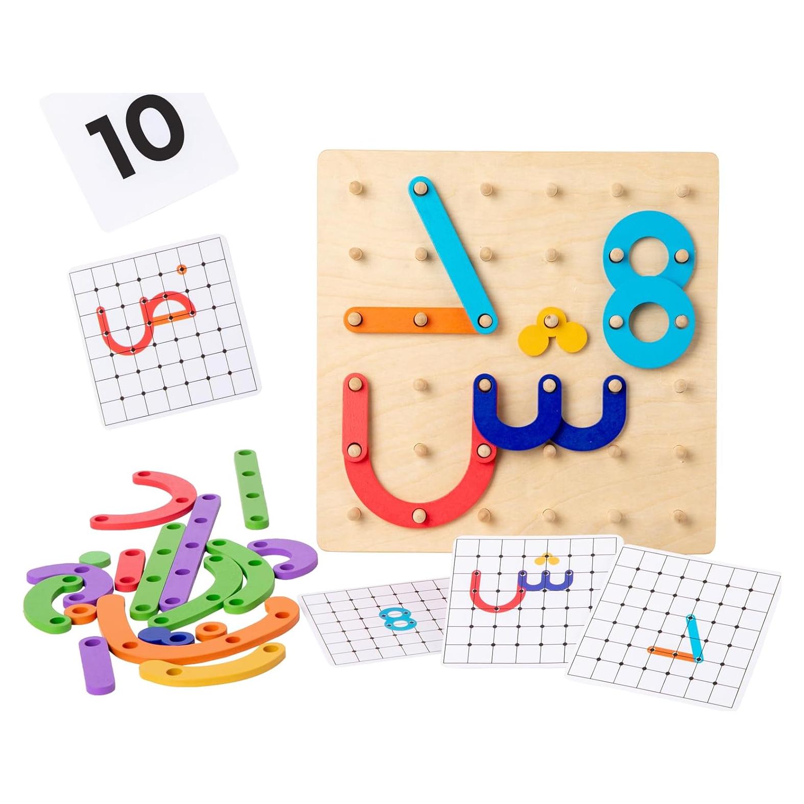 Tablero de Letras Árabes de Madera Auvewilo 20x20cm Juguete Educativo