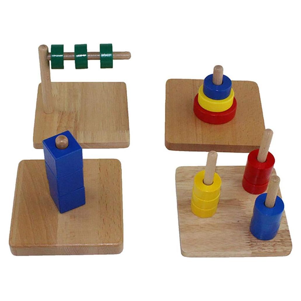 Material Montessori Kghios para Bebés 6 meses a 2 años - Discos 4 en 1