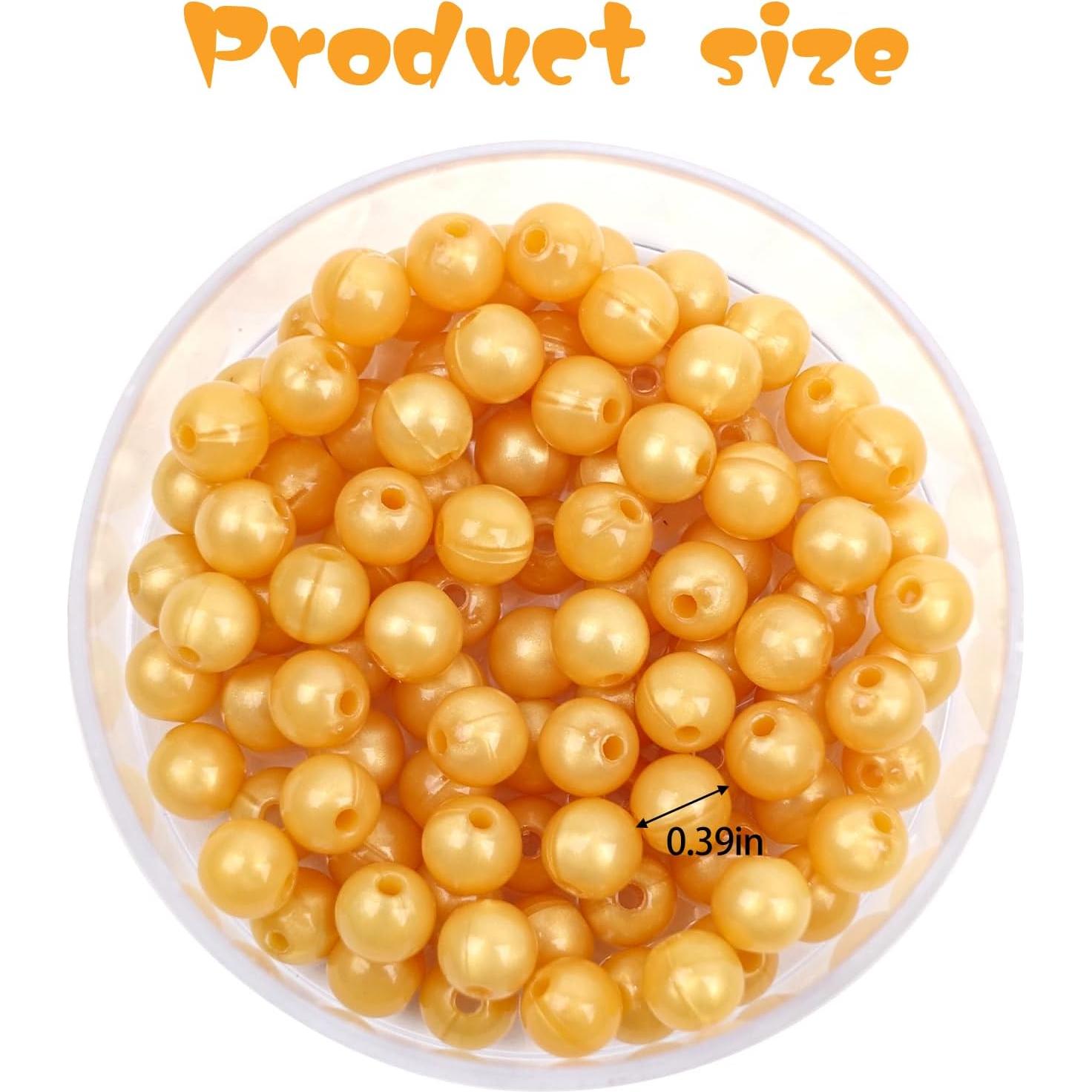 Perlas Doradas de Nylon MEYOR - 100 Unidades 7mm