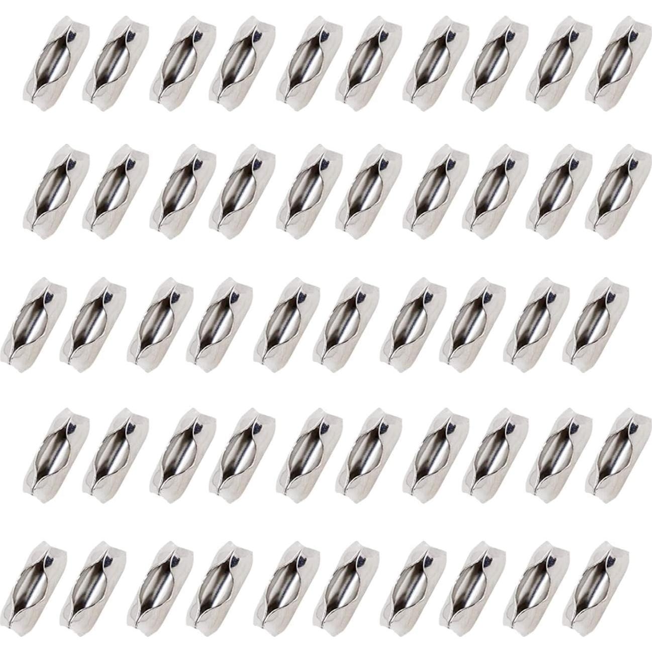 Cadena de Bolas de Acero Inoxidable 30m 2.4mm con 100 Conectores