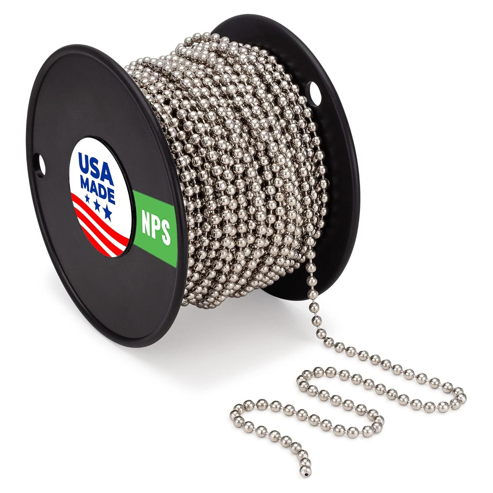 Cadena de Bolas WAXAW 4.5mm Acero Niquelado 30.48m para Persianas