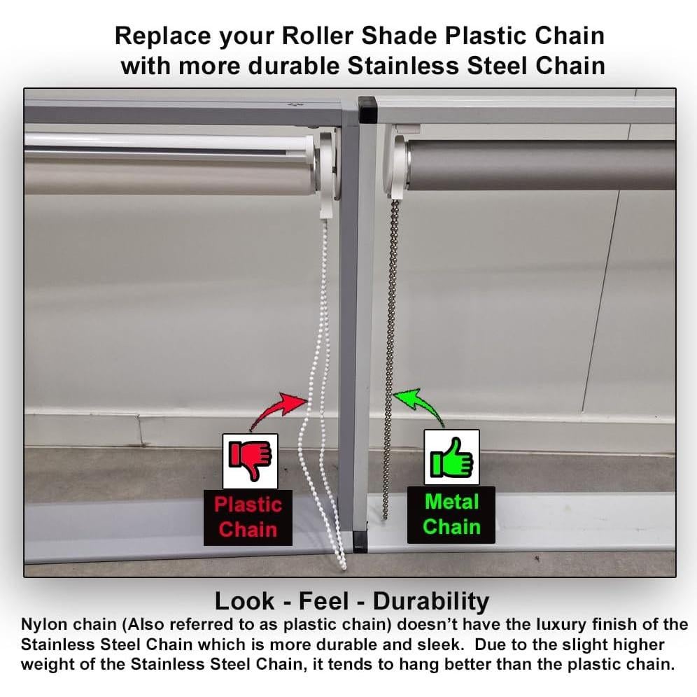 Cadena de Bolas #10 Acero Inoxidable 4.5mm 100 Pies California Blinds