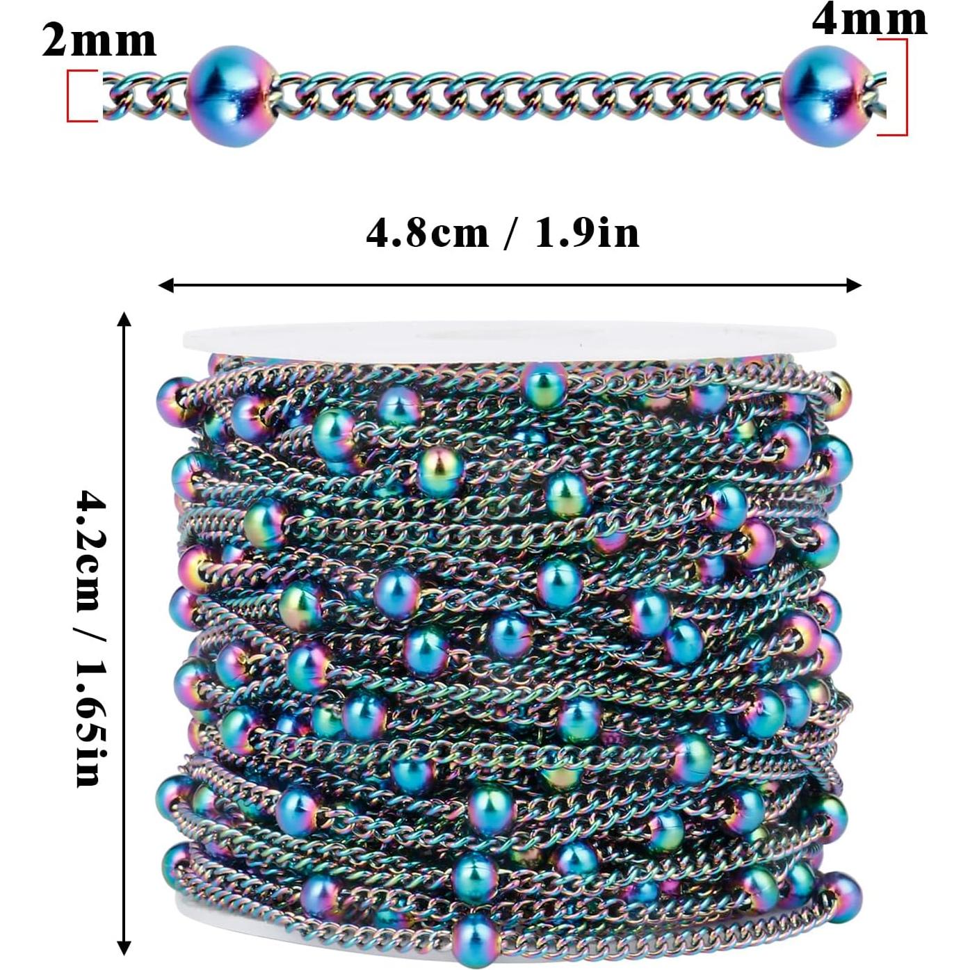 Cadena de Perlas de Satélite Multicolor 10m Acero Inoxidable 304