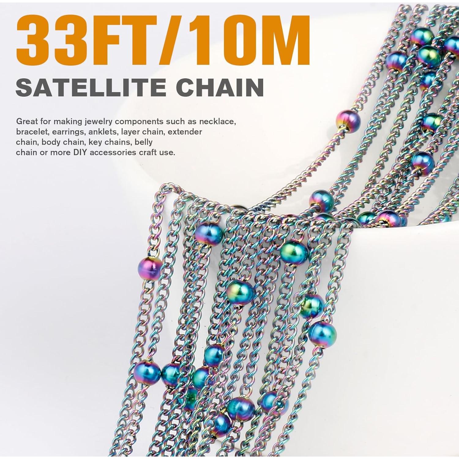 Cadena de Perlas de Satélite Multicolor 10m Acero Inoxidable 304