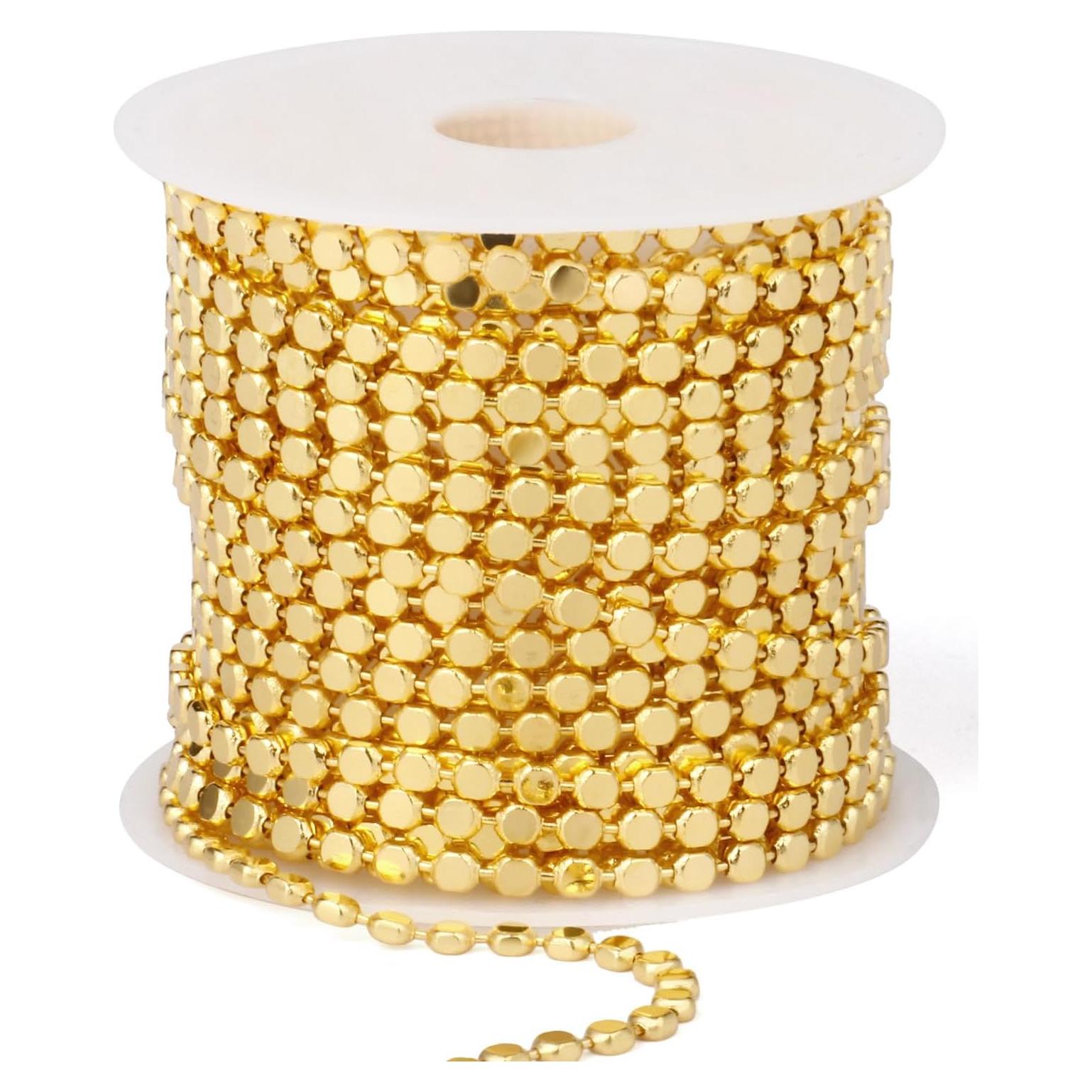 Cadena de Puntos Dorados Cadikez 5.03m 2.5mm Latón Baño Oro