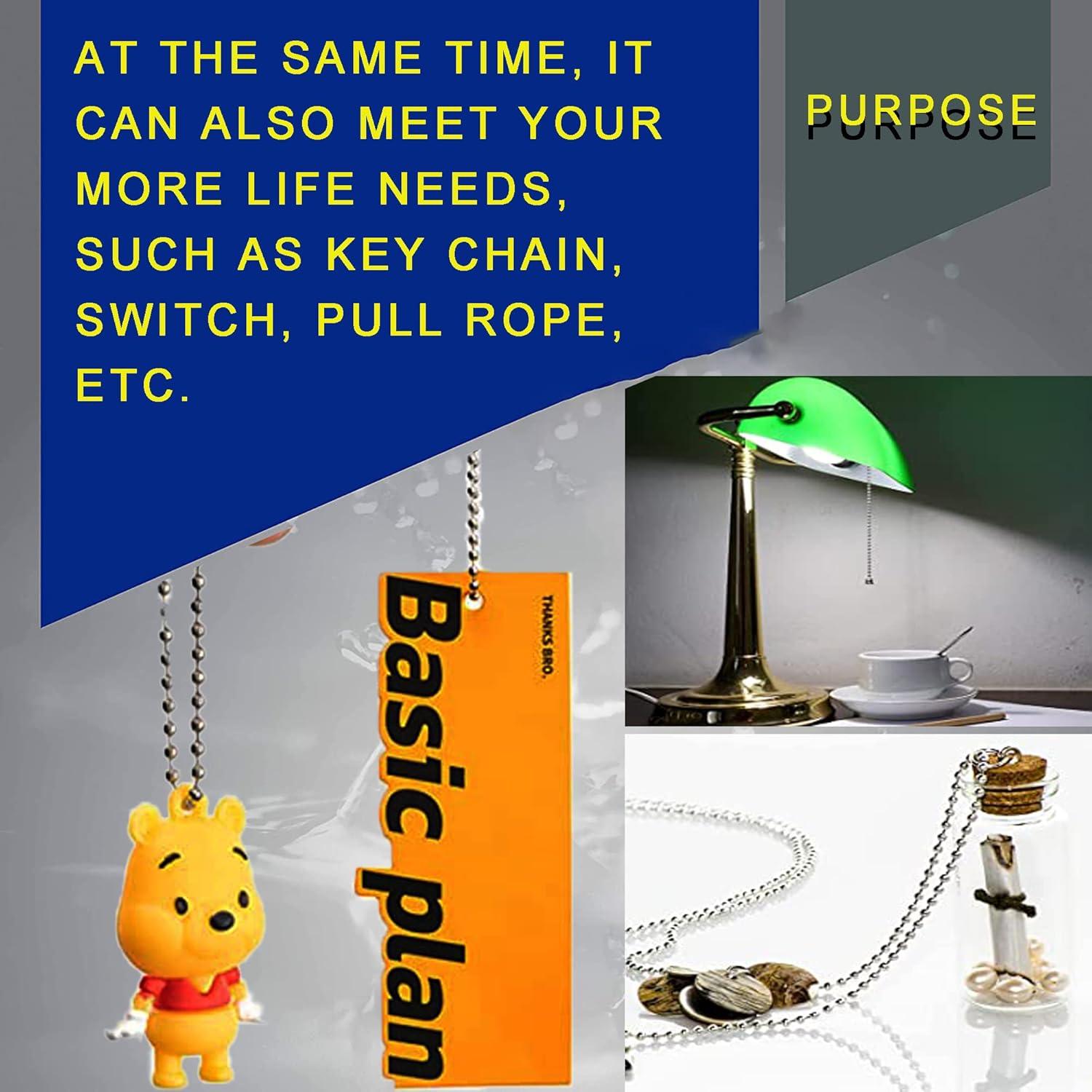 Cadena de cuentas de bola 2.4mm YZDTECH 33.5m con 200 conectores