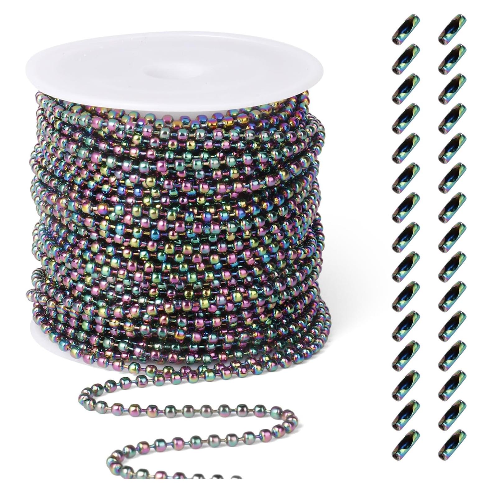 Cadena de Bolas de Acero Inoxidable 304 15.24m 2.4mm Colorido