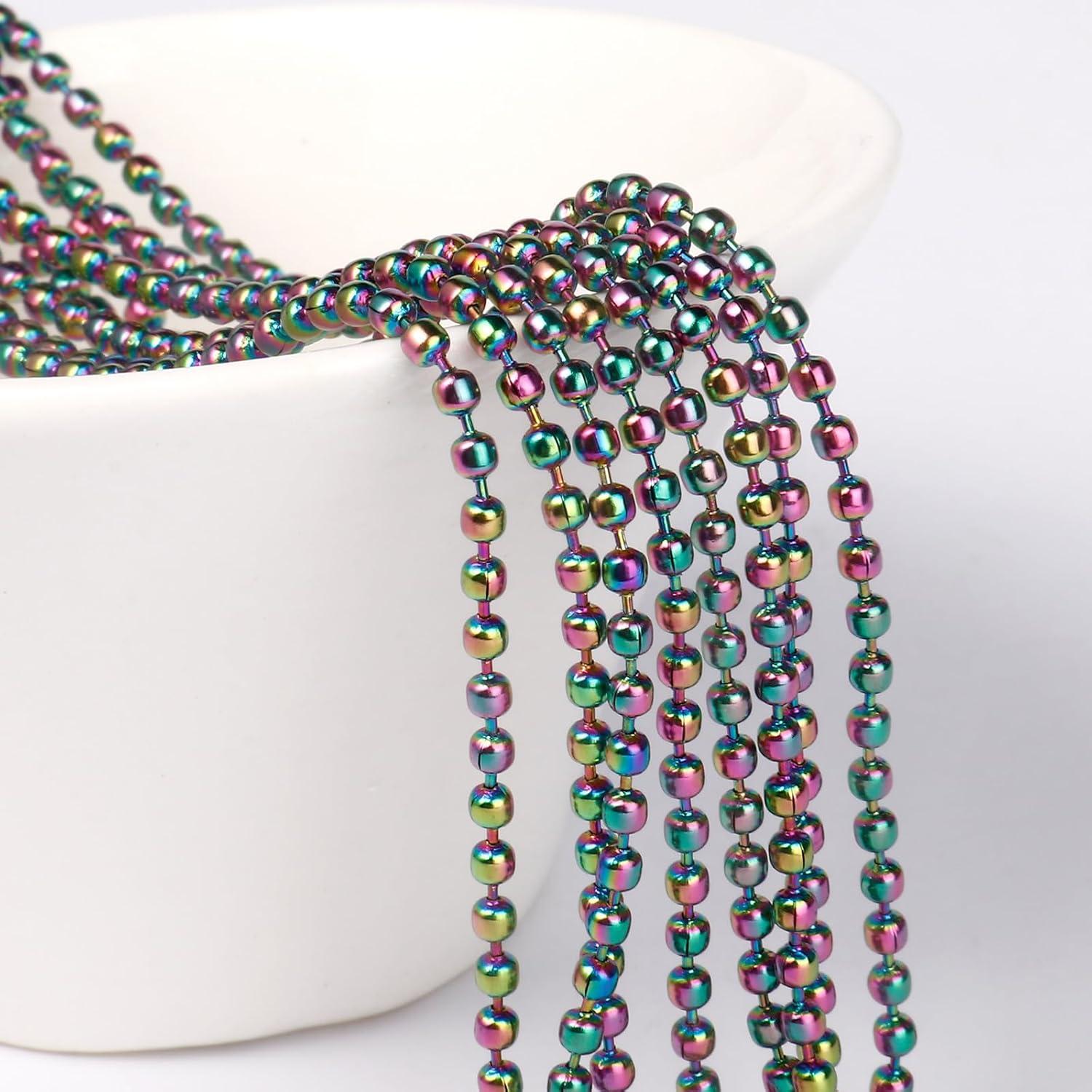 Cadena de Bolas de Acero Inoxidable 304 15.24m 2.4mm Colorido