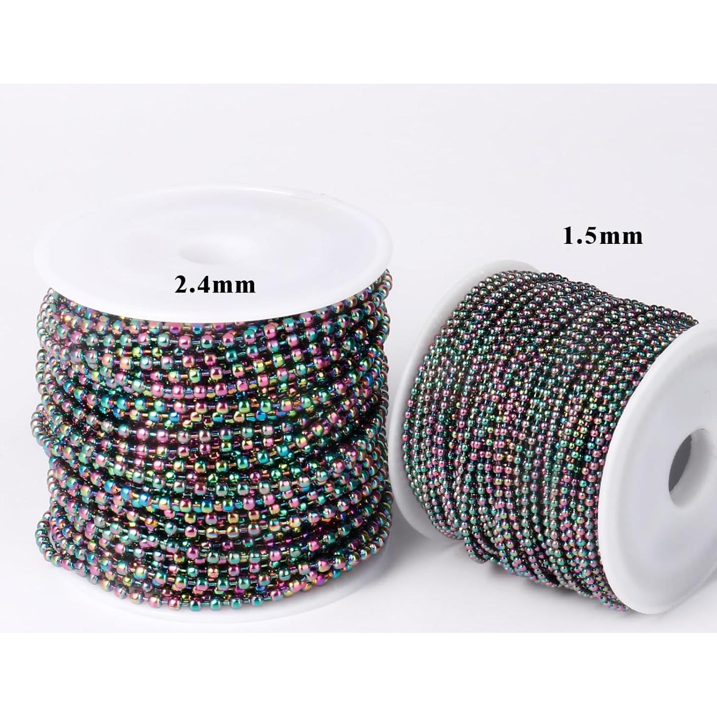 Cadena de Bolas de Acero Inoxidable 304 15.24m 2.4mm Colorido