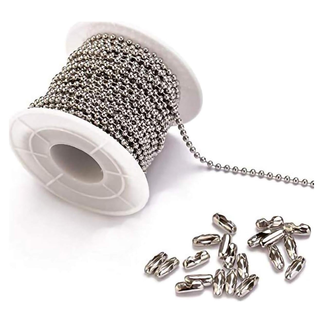 Cadena de Perlas de Acero Inoxidable Tiparts 9.14m 2.4mm + 20 Conectores