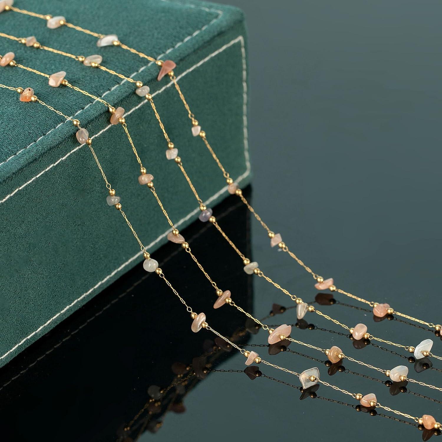 Cadena de Joyería de Piedra Natural 4m UMAOKANG Marrón