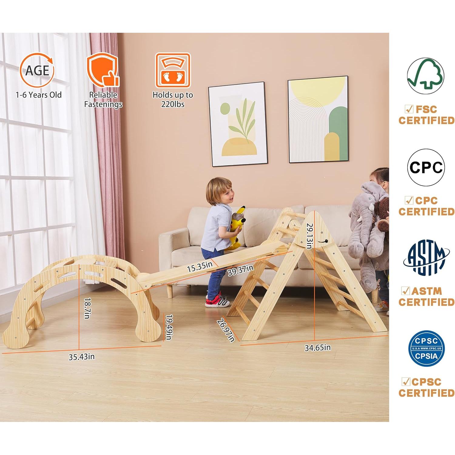 Conjunto de Escalada Pikler 8 en 1 FANABAS para Niños 1-7 Años