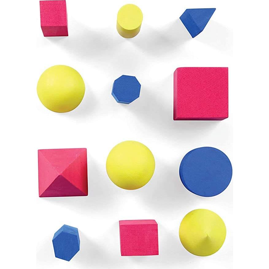 Bloques Sólidos Geométricos de Espuma hand2mind - Set de 12