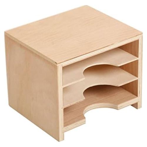Gabinete de Madera Adena Montessori para Tarjetas Geométricas