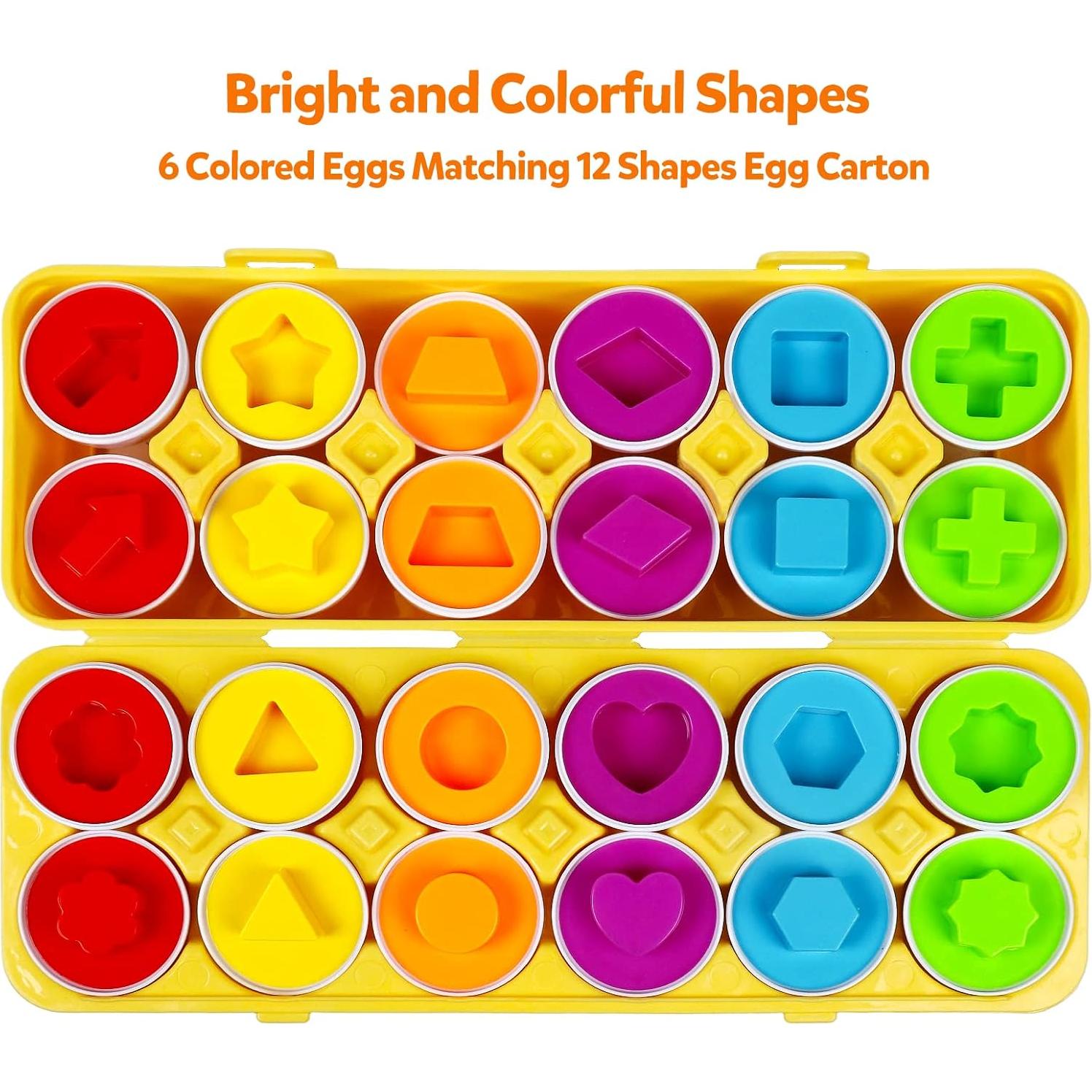 Set de 12 Huevos Geométricos Montessori NAODONGLI 29.5x9.7 cm