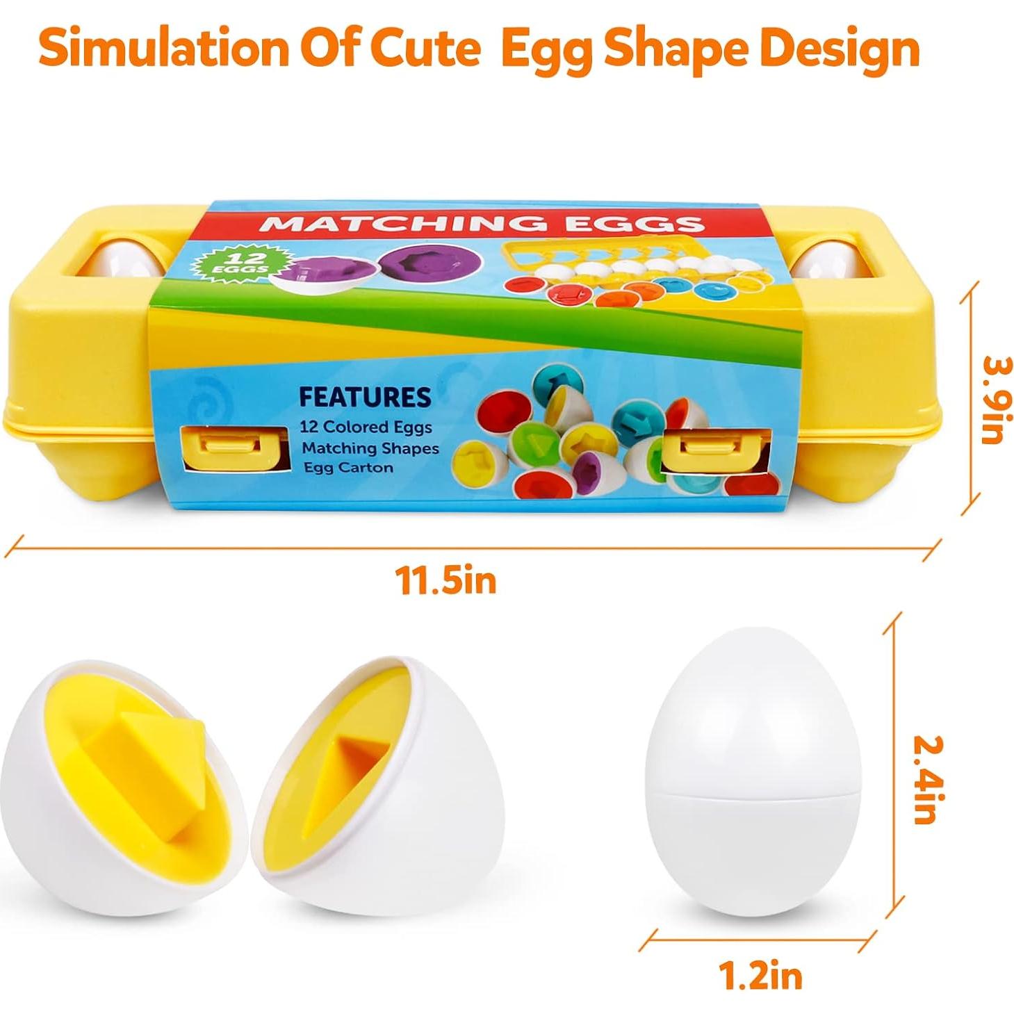 Set de 12 Huevos Geométricos Montessori NAODONGLI 29.5x9.7 cm
