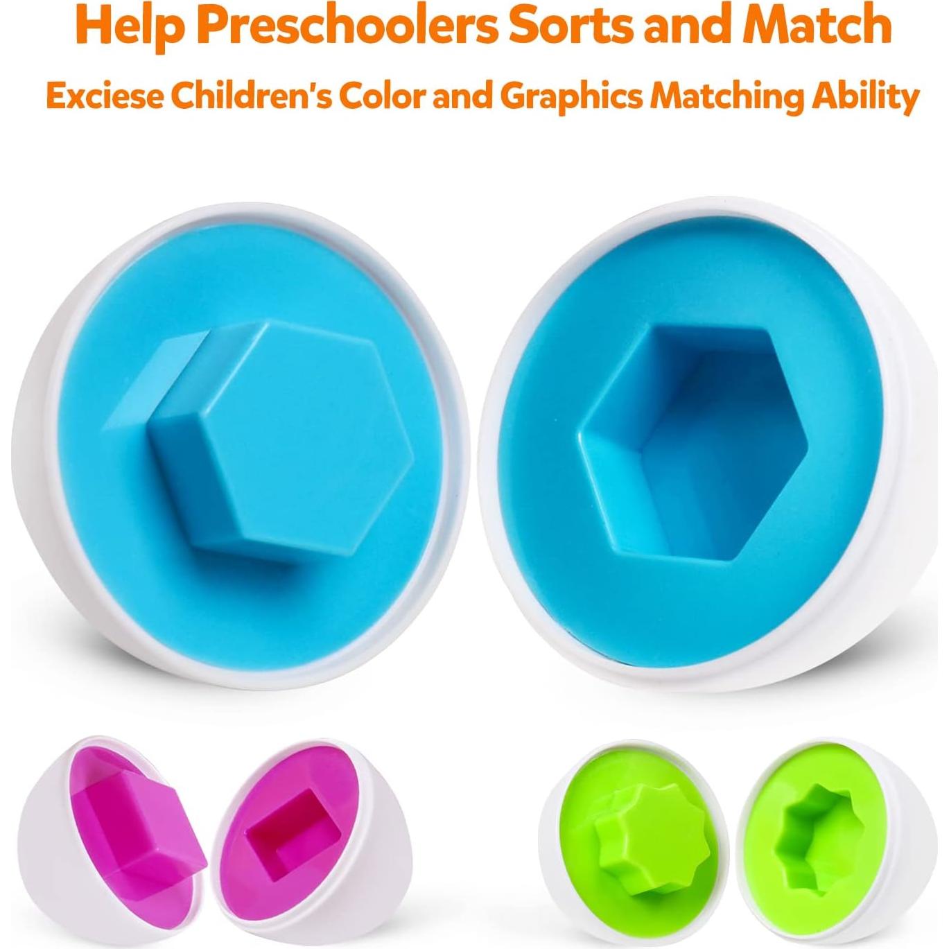 Set de 12 Huevos Geométricos Montessori NAODONGLI 29.5x9.7 cm