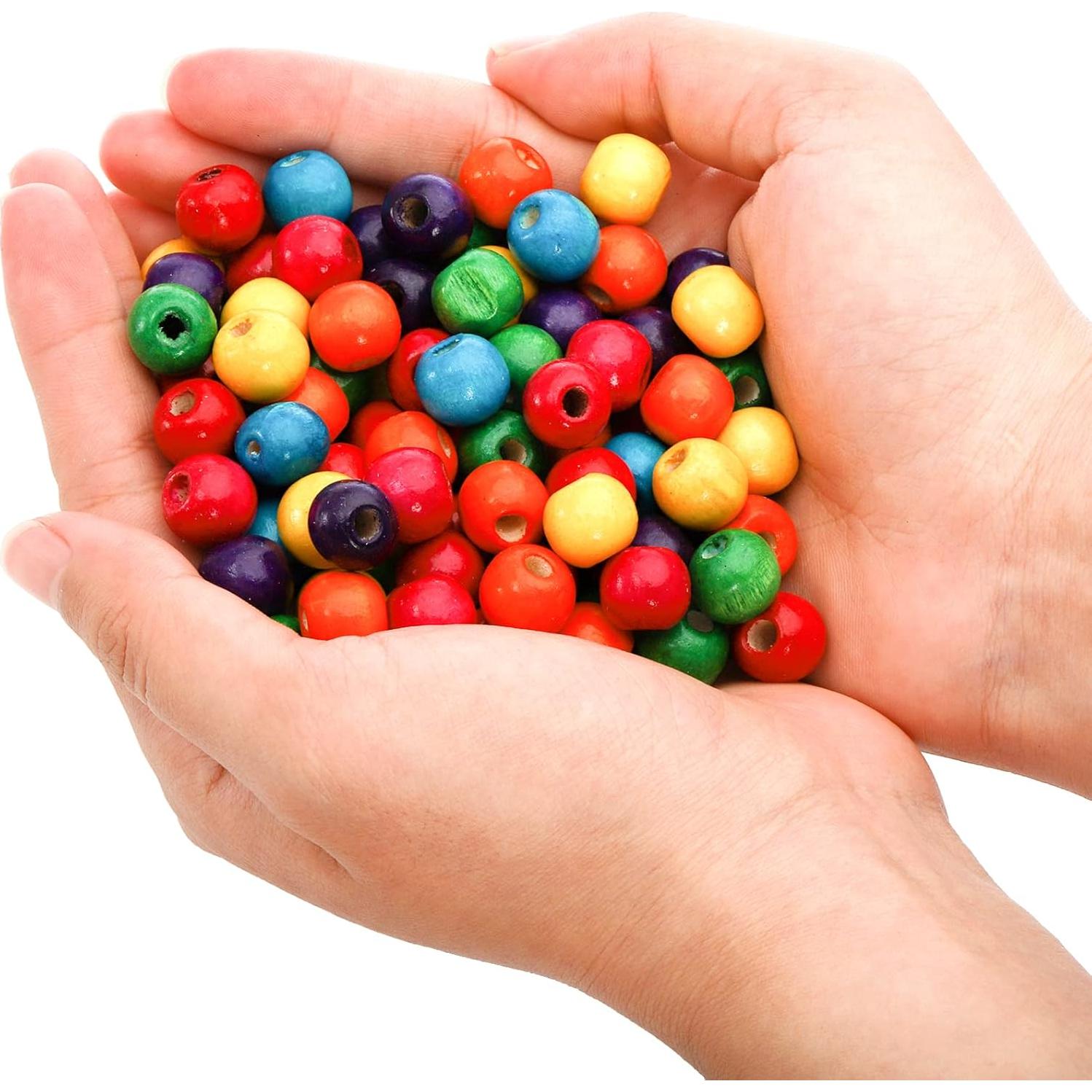 Perlas de Madera Cedilis 2000 Pcs 12mm Multicolor para Manualidades