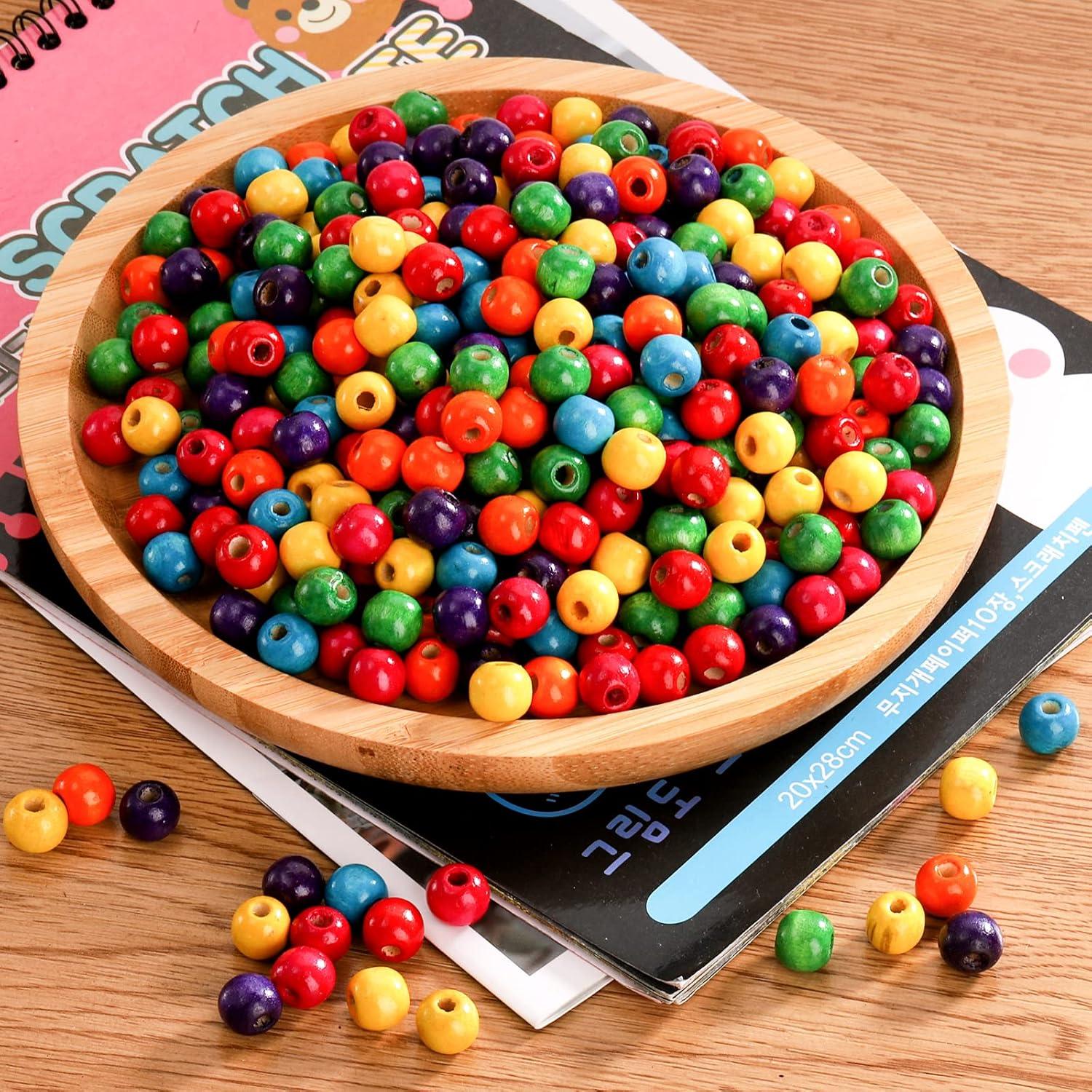 Perlas de Madera Cedilis 2000 Pcs 12mm Multicolor para Manualidades