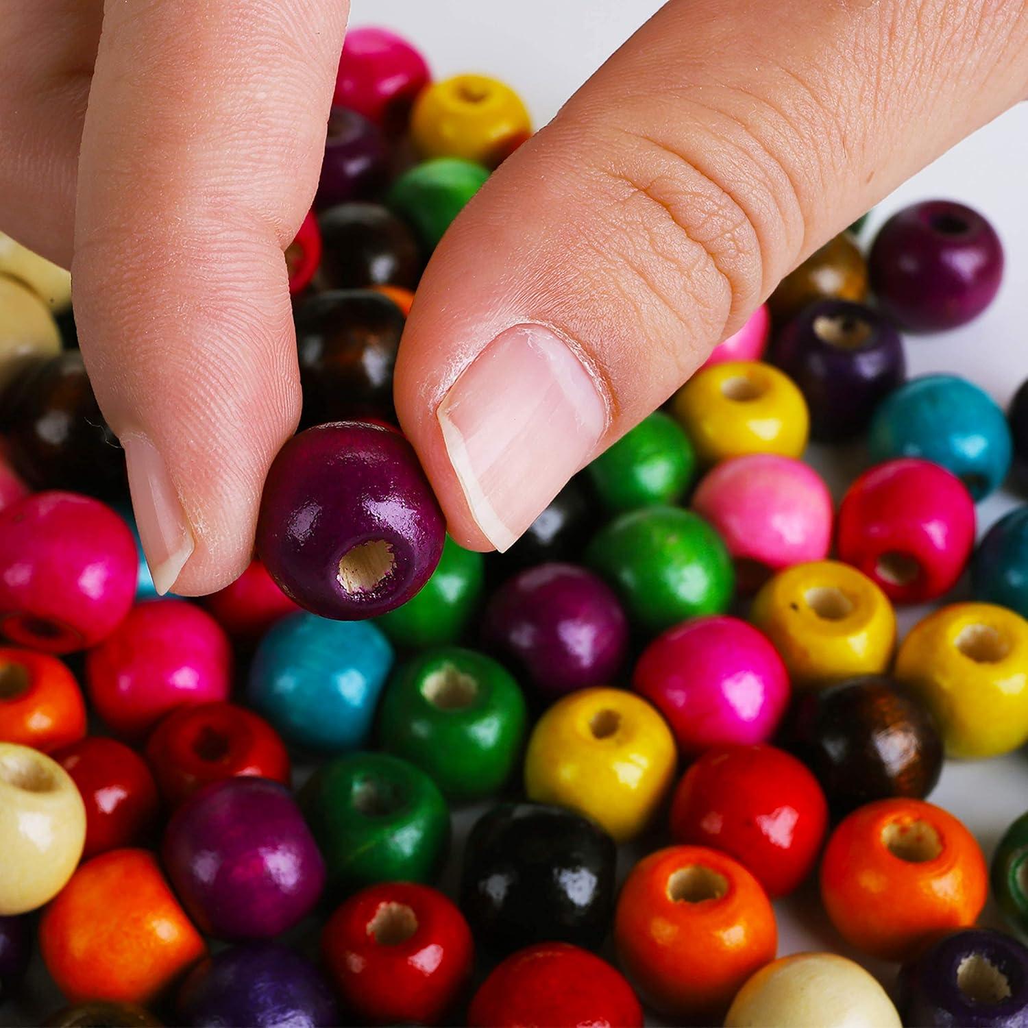 Perlas de Madera Cedilis 2000 Pcs 12mm Multicolor para Manualidades