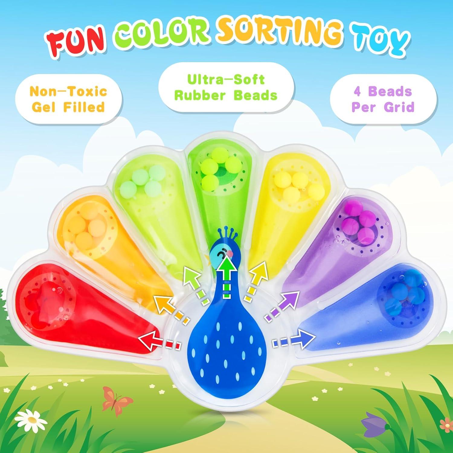 Juguete Sensorial de Clasificación de Colores Hopihy Pavo Real