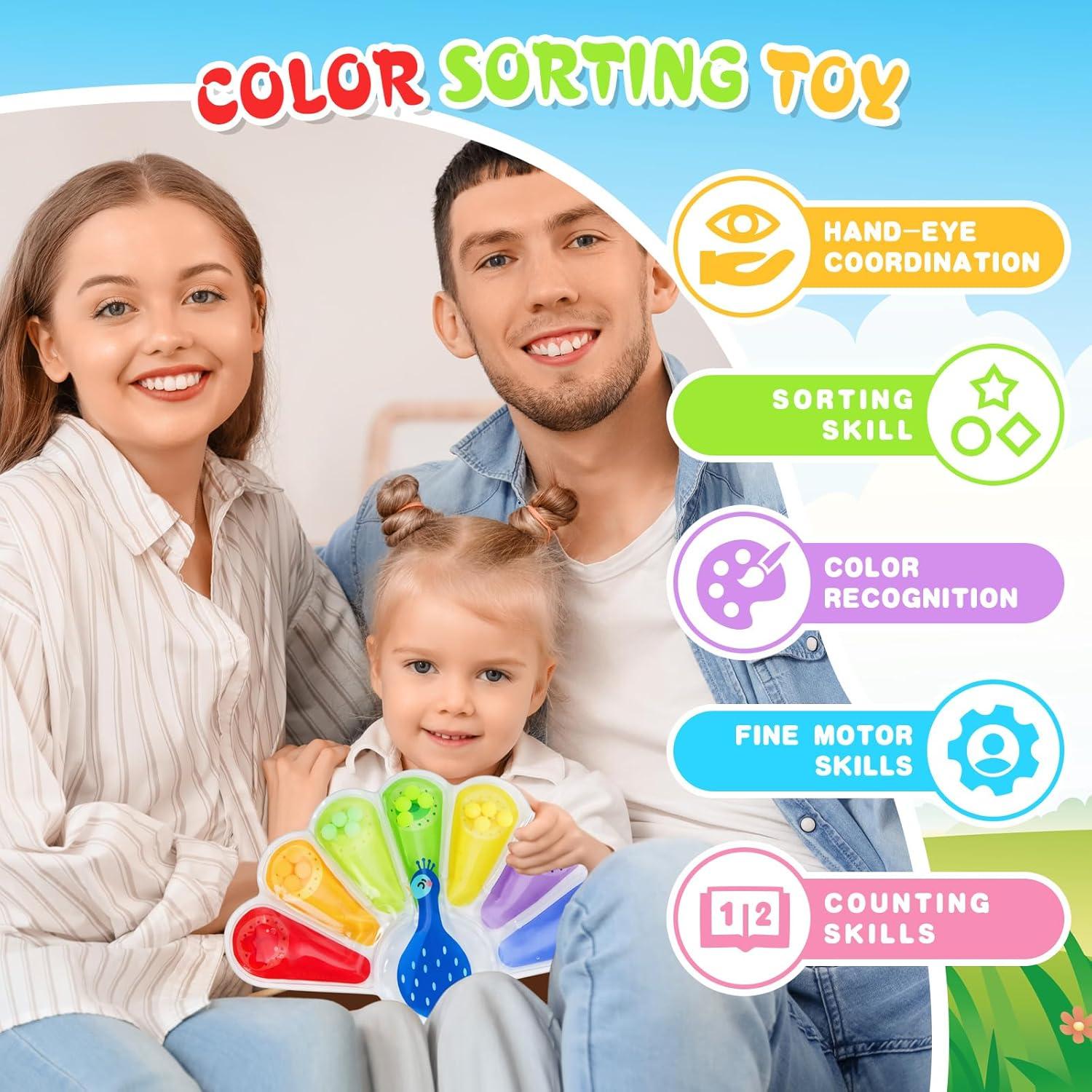 Juguete Sensorial de Clasificación de Colores Hopihy Pavo Real