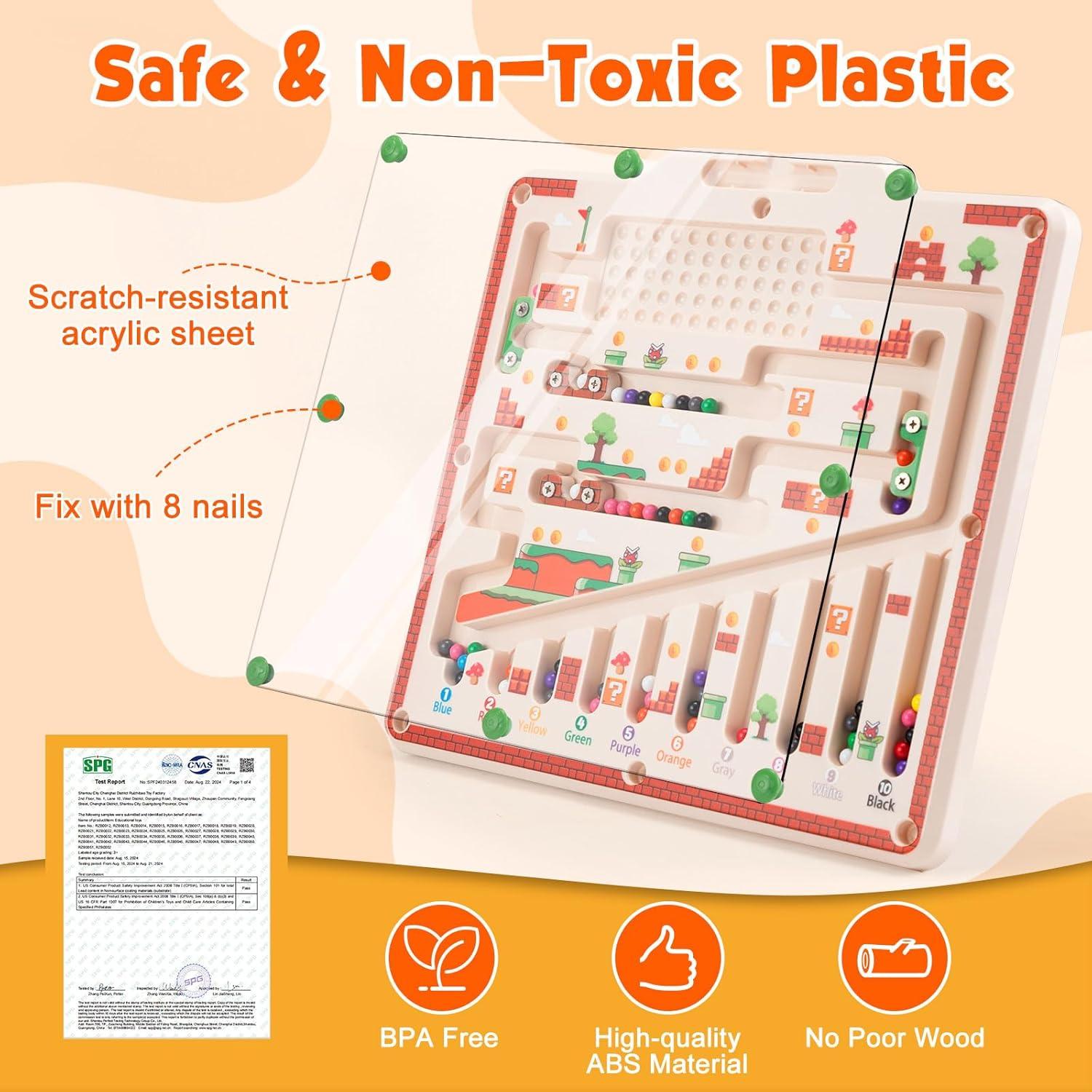 Laberinto Magnético de Colores y Números Ruizhibao 30x27 cm