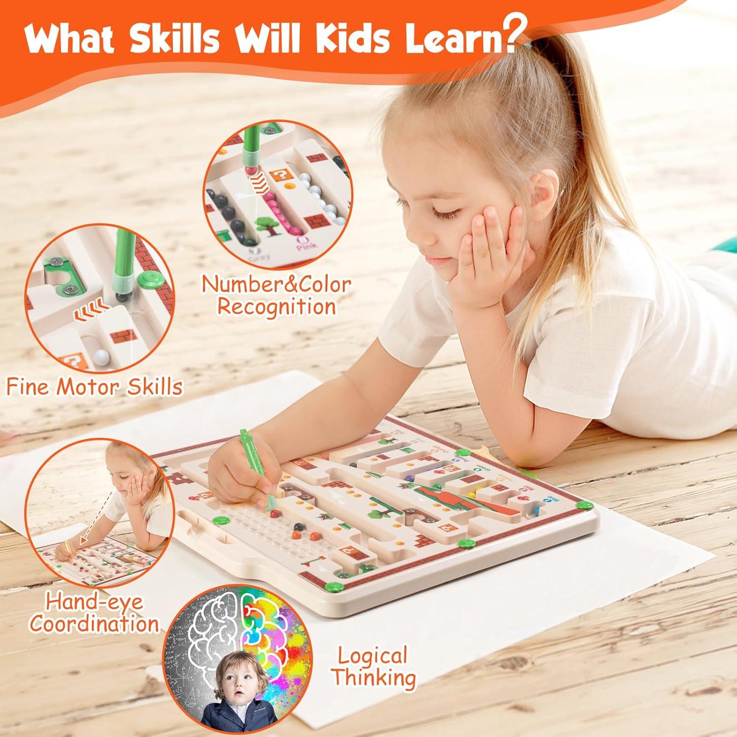 Laberinto Magnético de Colores y Números Ruizhibao 30x27 cm