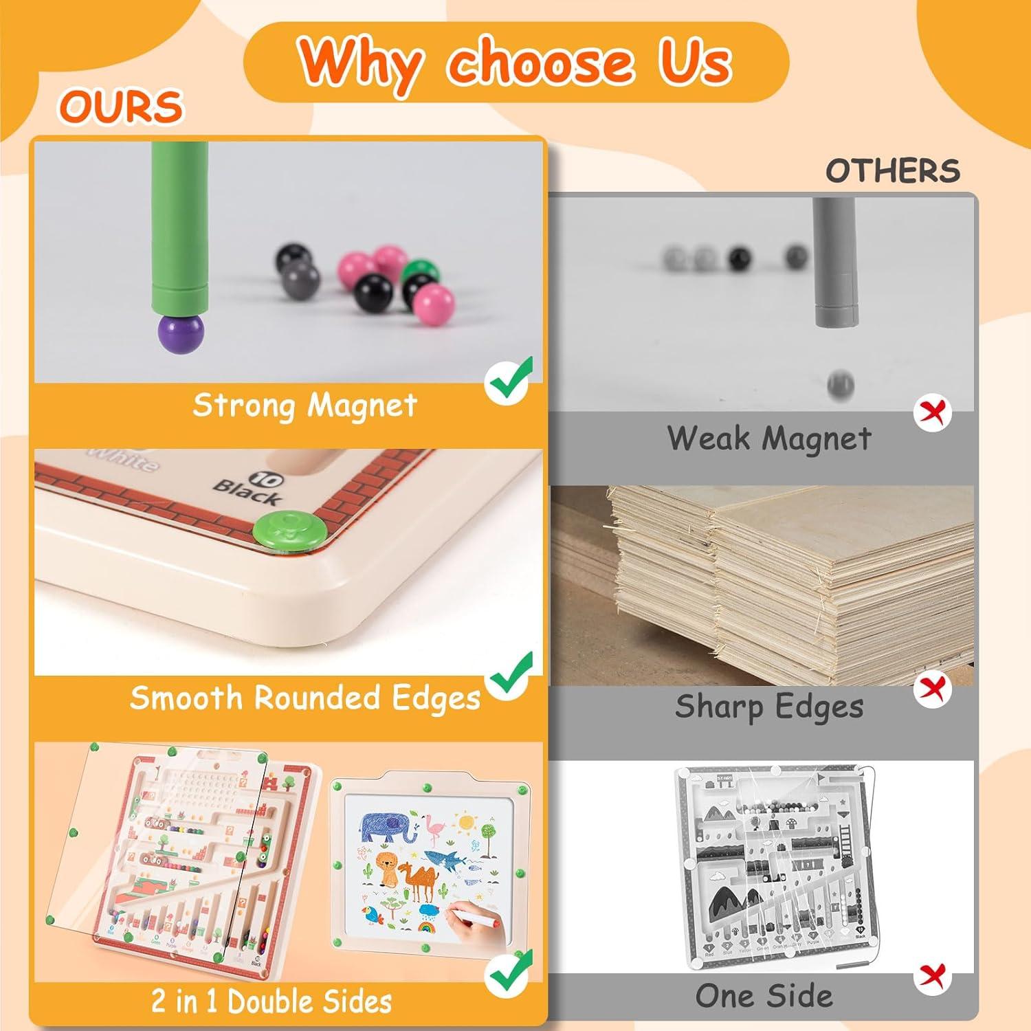 Laberinto Magnético de Colores y Números Ruizhibao 30x27 cm