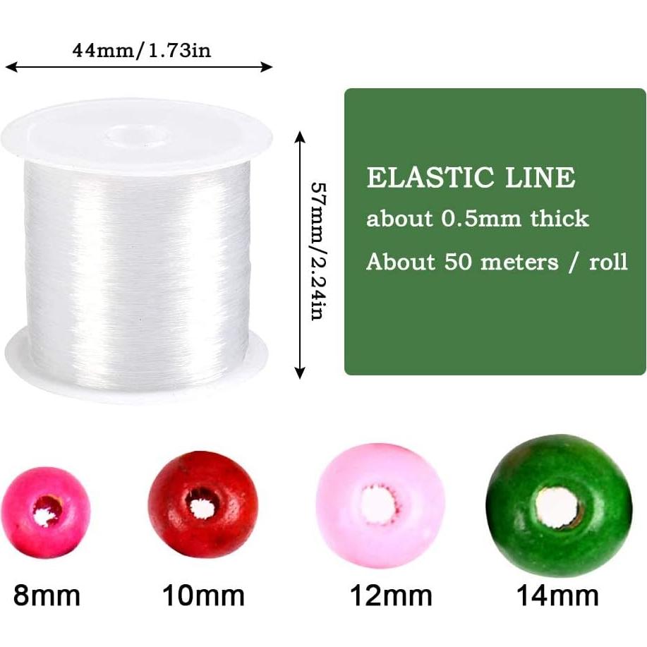 WOWOSS 1000 Perlas de Madera Coloridas 8-14mm + 50m Cordón