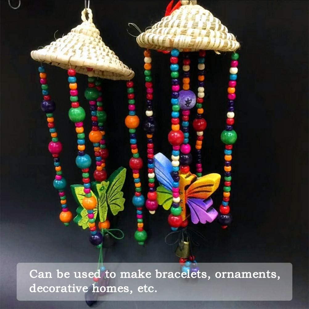 WOWOSS 1000 Perlas de Madera Coloridas 8-14mm + 50m Cordón