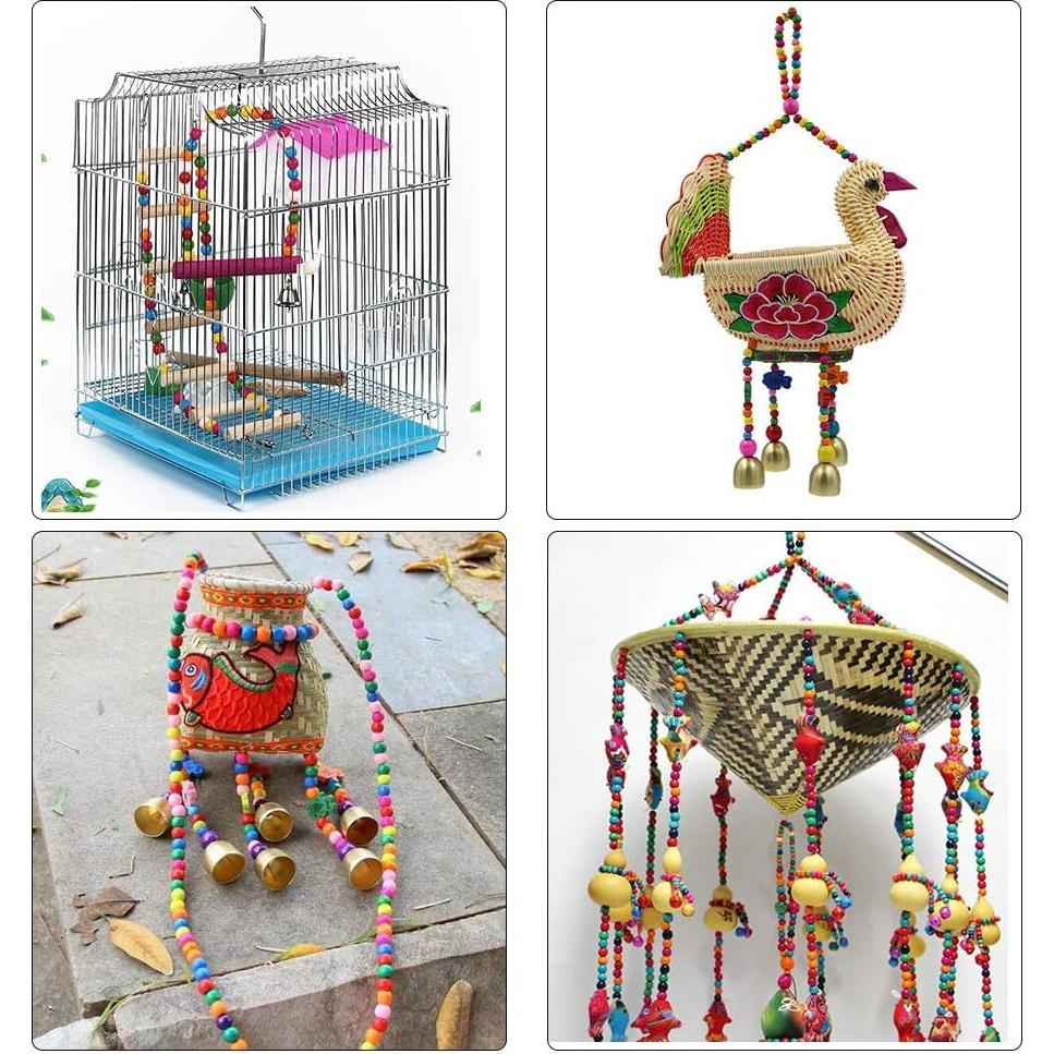 WOWOSS 1000 Perlas de Madera Coloridas 8-14mm + 50m Cordón