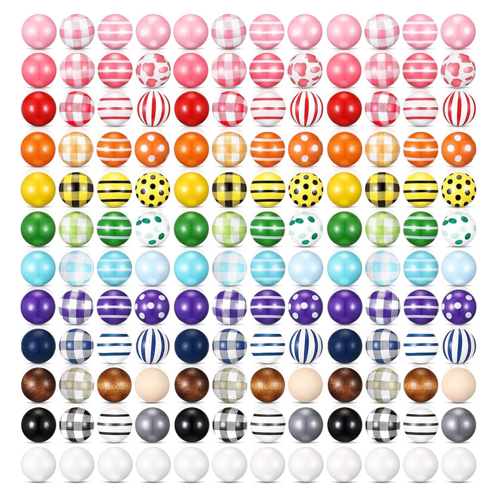 240 Cuentas de Madera Coloridas 16mm XunYee para Manualidades