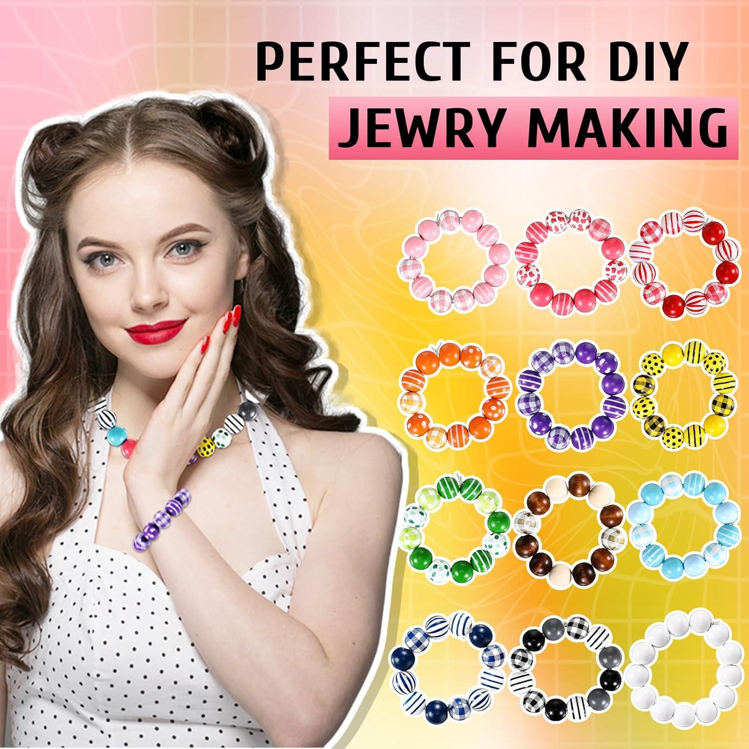 240 Cuentas de Madera Coloridas 16mm XunYee para Manualidades