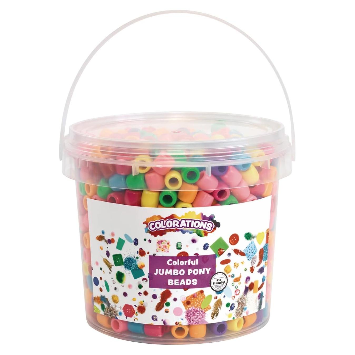 Perlas Jumbo Coloridas Coloraciones 1.5 kg en Cubo Reutilizable