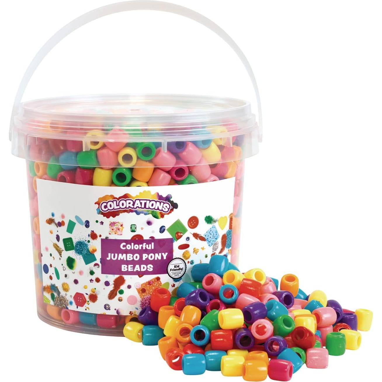 Perlas Jumbo Coloridas Coloraciones 1.5 kg en Cubo Reutilizable