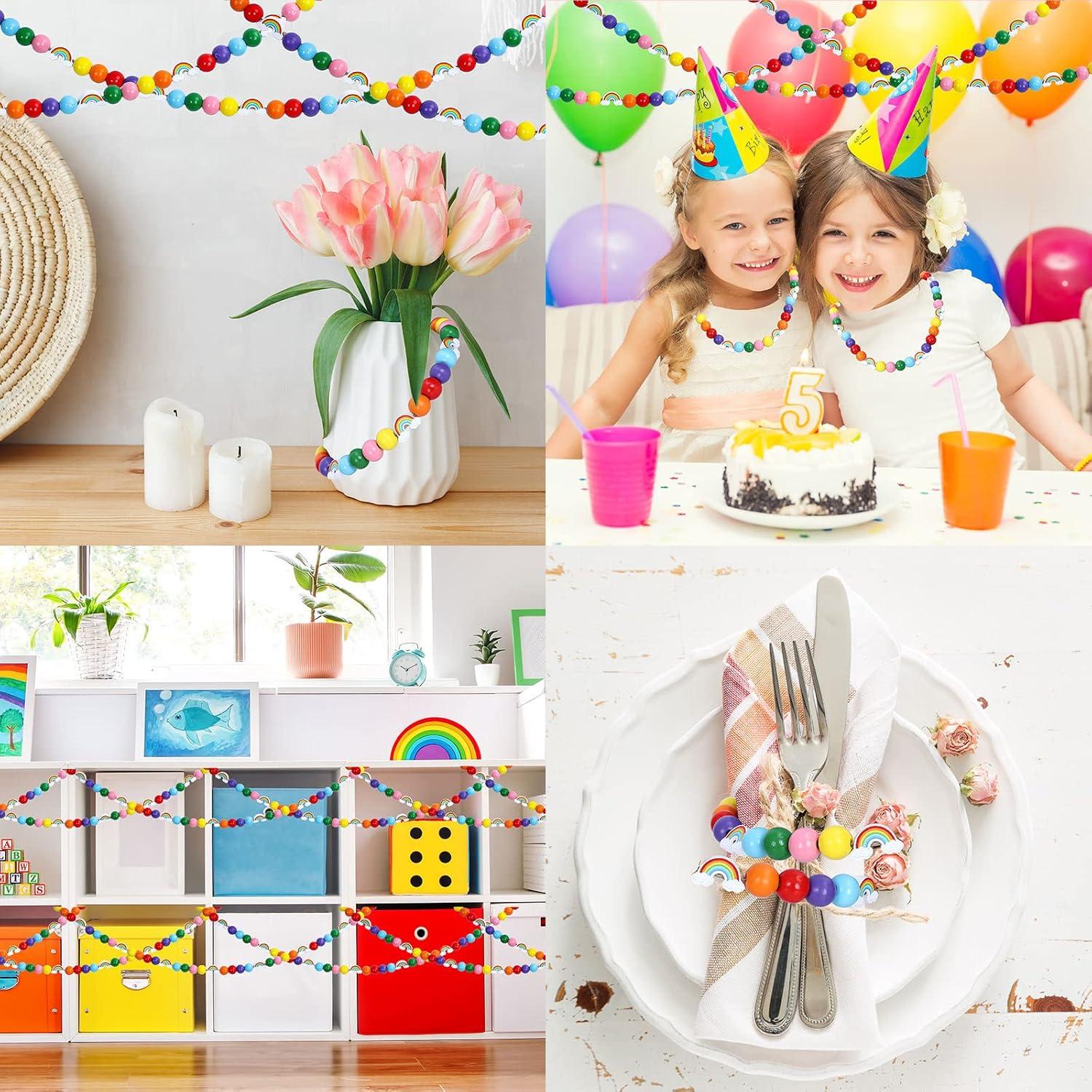 Kit de Perlas de Madera Arcoíris 230 Piezas Whaline DIY