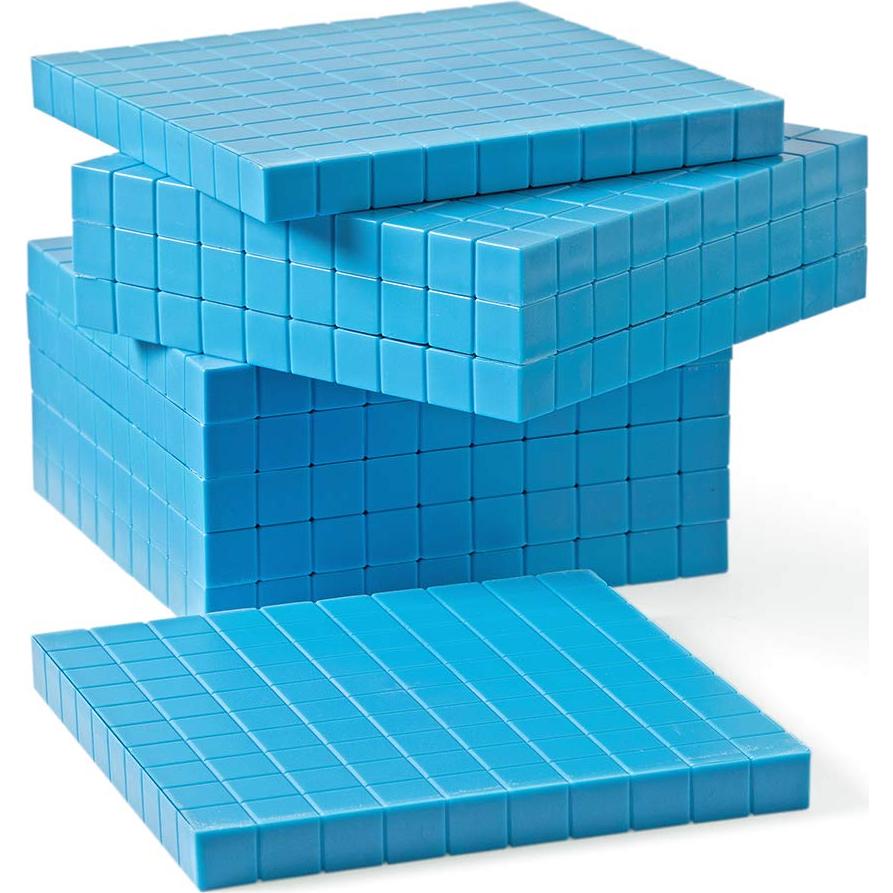 Bloques de Base Diez hand2mind - 10 Planos de Plástico Azul