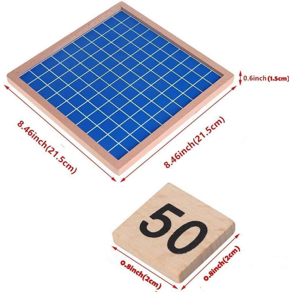 Tablero de Cien Montessori CICITOYWO - Juguete Educativo 21x21 cm