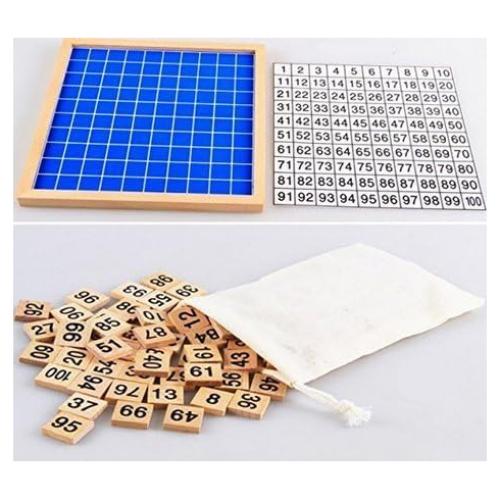 Juego Montessori Z-Color Tablero de Cien Madera 21.5x21.5cm