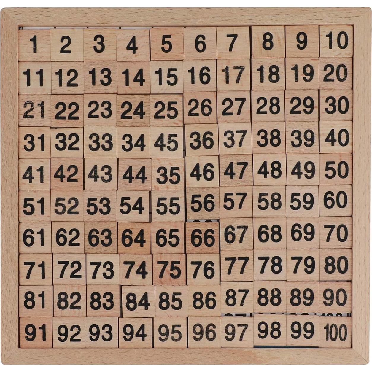 Juego Montessori Z-Color Tablero de Cien Madera 21.5x21.5cm