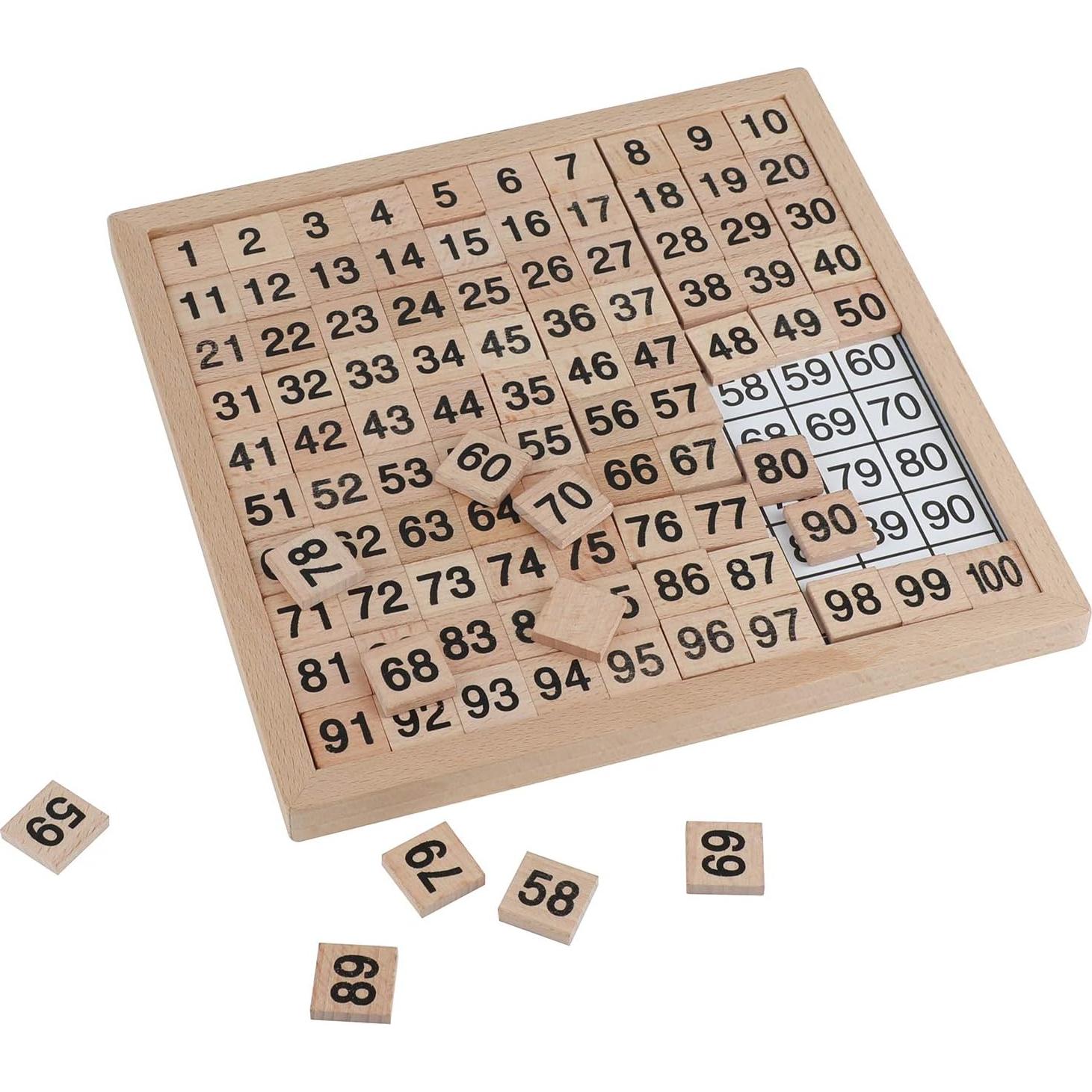 Juego Montessori Z-Color Tablero de Cien Madera 21.5x21.5cm