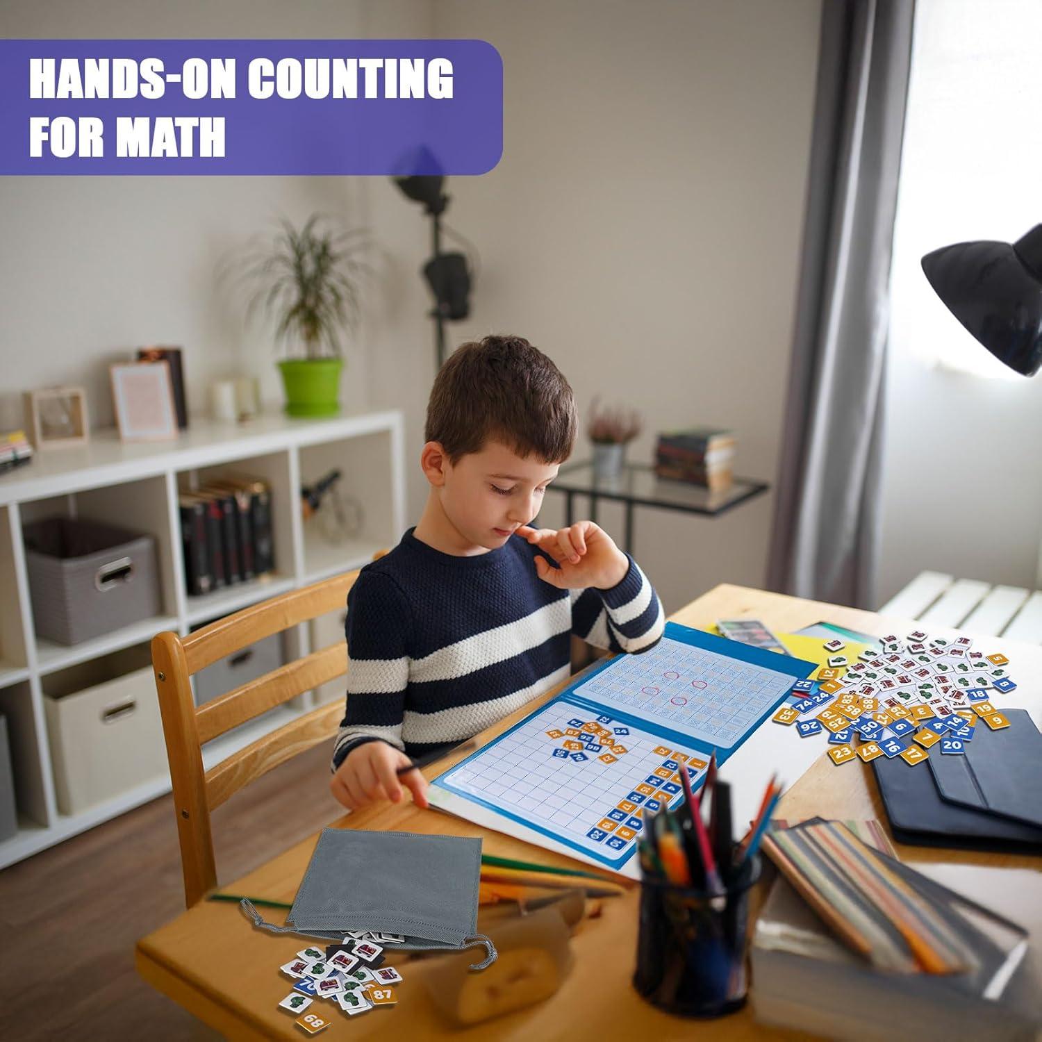 Tablero Matemático Magnético LearningCare 1-100 con 100 Autos