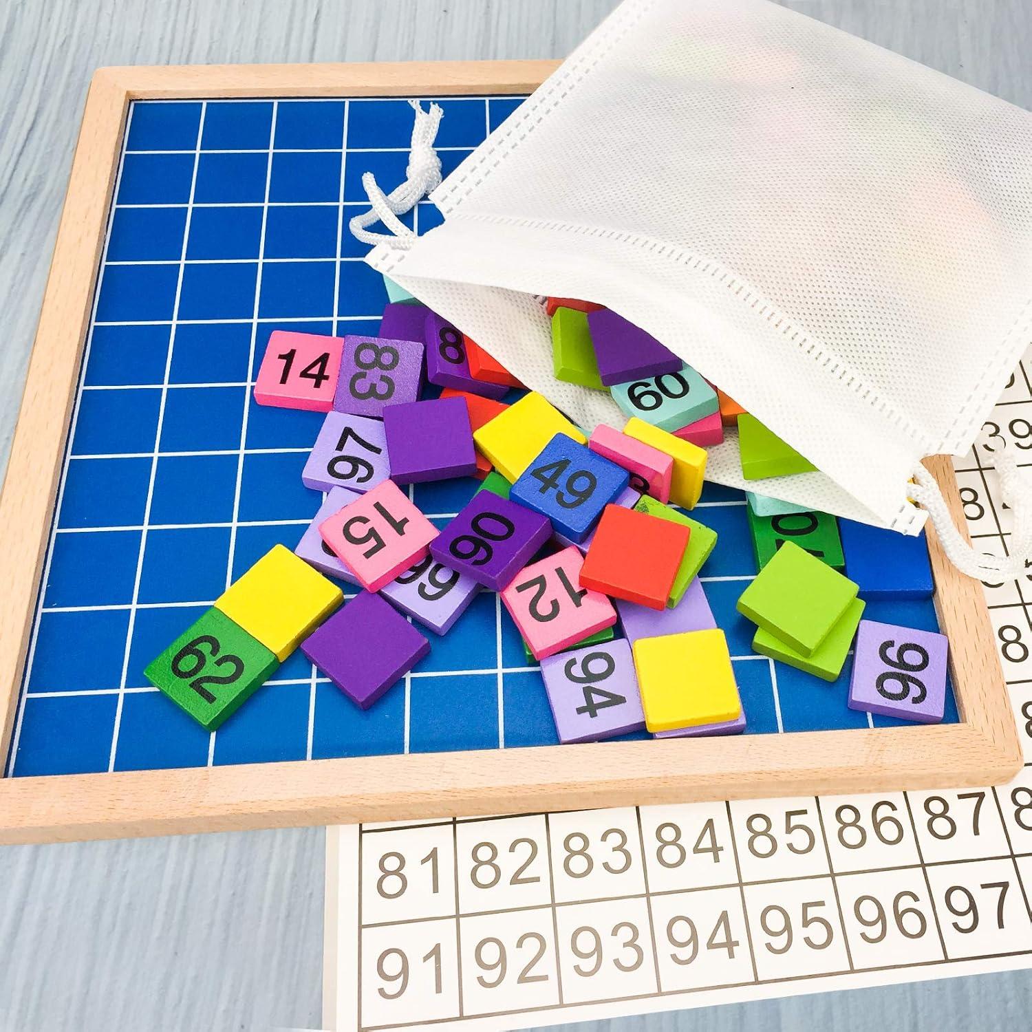 Juguete Educativo de Tabla de Cien de Madera NANASO